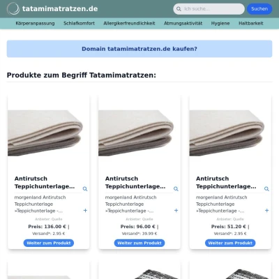 Screenshot tatamimatratzen.de