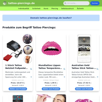 Screenshot tattoo-piercings.de