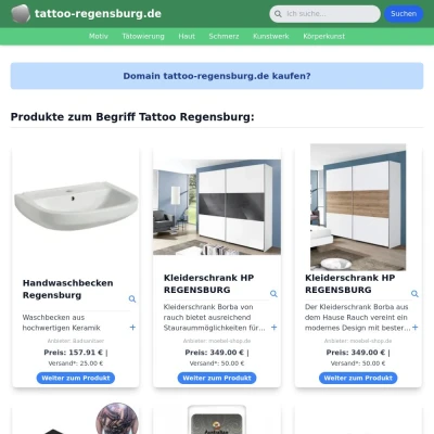 Screenshot tattoo-regensburg.de