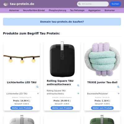 Screenshot tau-protein.de