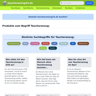 Screenshot taucheranzug24.de