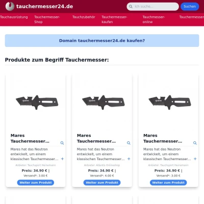 Screenshot tauchermesser24.de