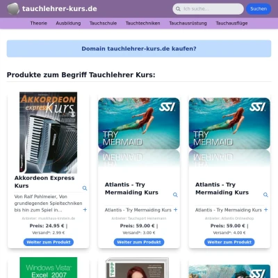 Screenshot tauchlehrer-kurs.de
