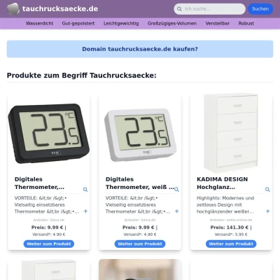 Screenshot tauchrucksaecke.de