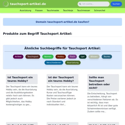 Screenshot tauchsport-artikel.de