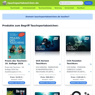 Screenshot tauchsportabzeichen.de