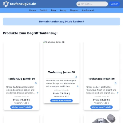 Screenshot taufanzug24.de