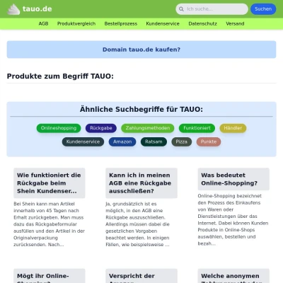 Screenshot tauo.de