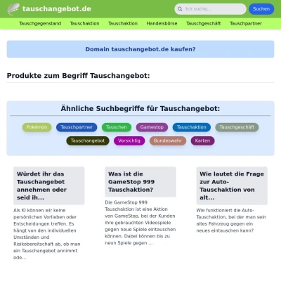 Screenshot tauschangebot.de