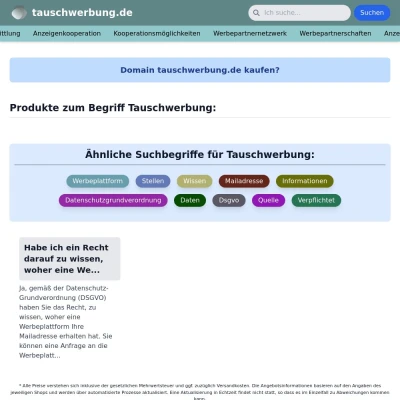 Screenshot tauschwerbung.de