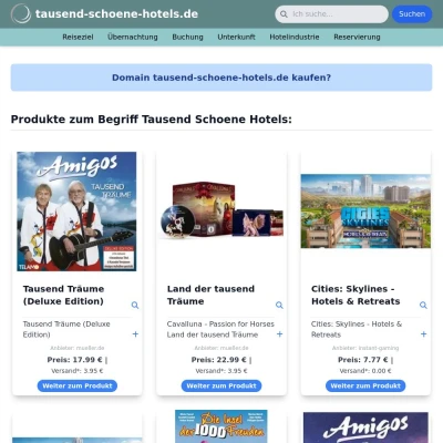 Screenshot tausend-schoene-hotels.de