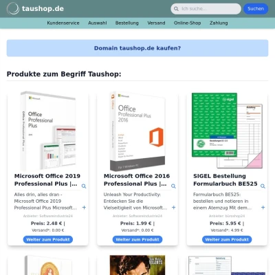 Screenshot taushop.de