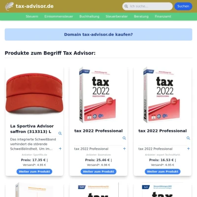 Screenshot tax-advisor.de