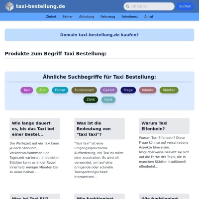 Screenshot taxi-bestellung.de