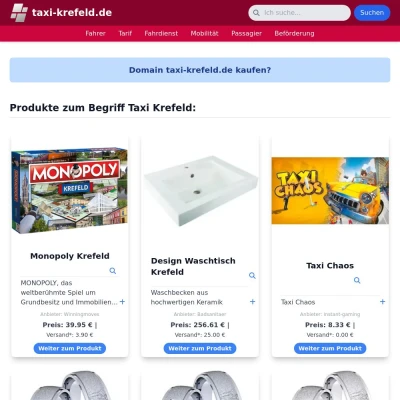 Screenshot taxi-krefeld.de
