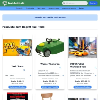 Screenshot taxi-teile.de