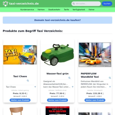 Screenshot taxi-verzeichnis.de