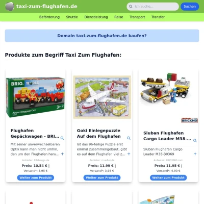 Screenshot taxi-zum-flughafen.de