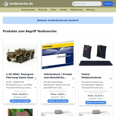 Screenshot taxibranche.de