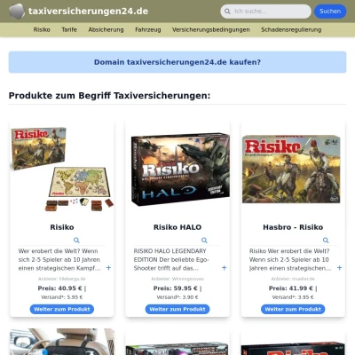 Screenshot taxiversicherungen24.de