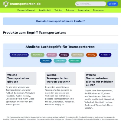 Screenshot teamsportarten.de