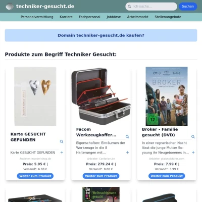 Screenshot techniker-gesucht.de