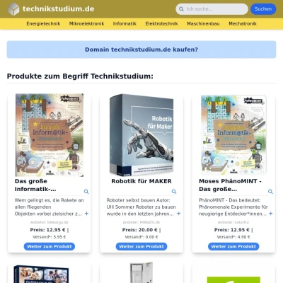 Screenshot technikstudium.de