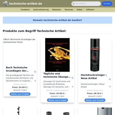 Screenshot technische-artikel.de