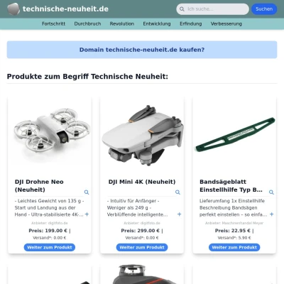 Screenshot technische-neuheit.de