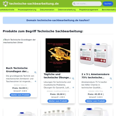 Screenshot technische-sachbearbeitung.de