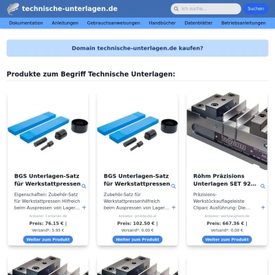 Screenshot technische-unterlagen.de