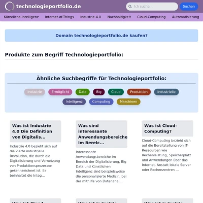 Screenshot technologieportfolio.de