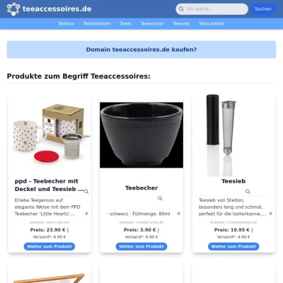 Screenshot teeaccessoires.de