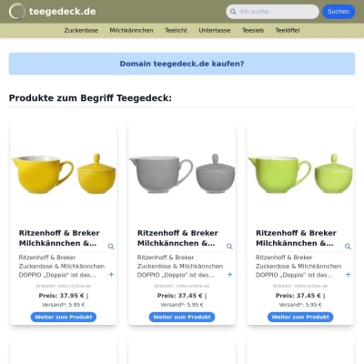 Screenshot teegedeck.de