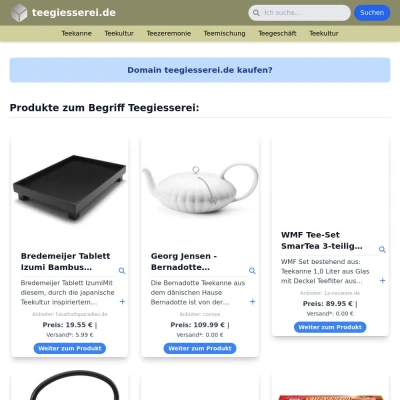 Screenshot teegiesserei.de