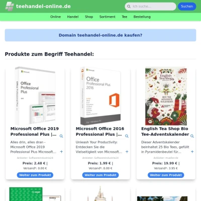 Screenshot teehandel-online.de