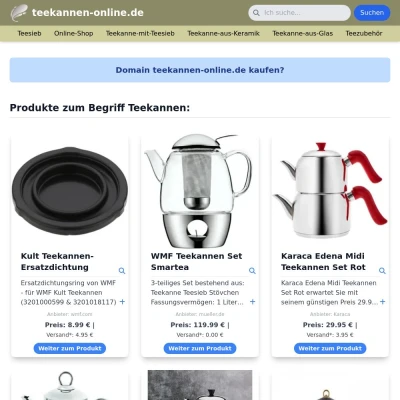 Screenshot teekannen-online.de
