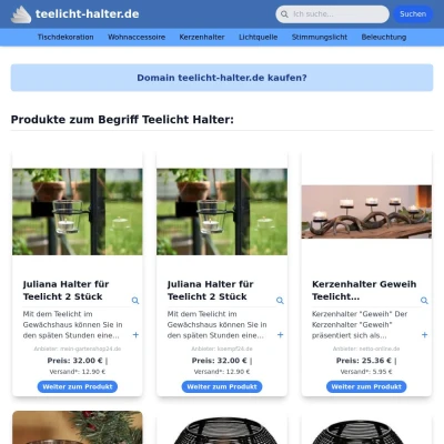 Screenshot teelicht-halter.de