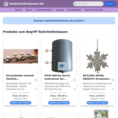 Screenshot teelichtofenbauen.de