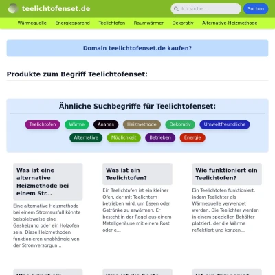 Screenshot teelichtofenset.de