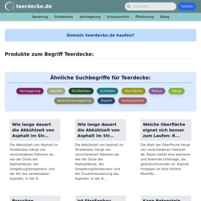 Screenshot teerdecke.de