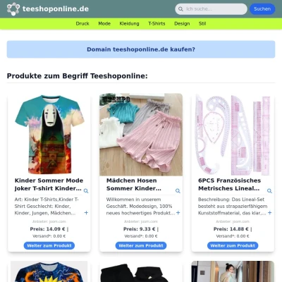 Screenshot teeshoponline.de