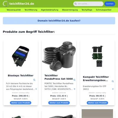 Screenshot teichfilter24.de