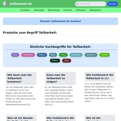 Screenshot teilbarkeit.de