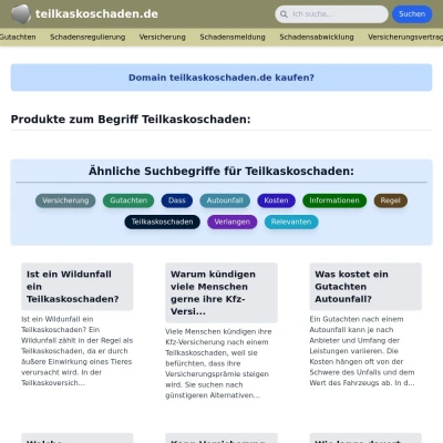 Screenshot teilkaskoschaden.de