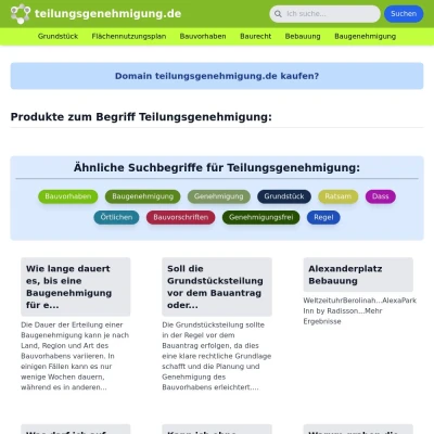 Screenshot teilungsgenehmigung.de