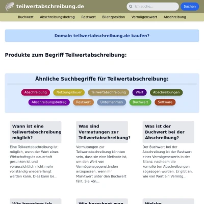 Screenshot teilwertabschreibung.de