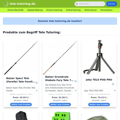 Screenshot tele-tutoring.de