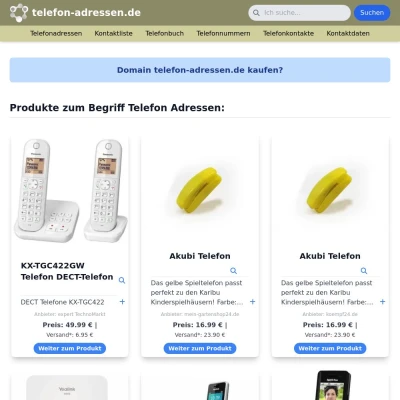 Screenshot telefon-adressen.de