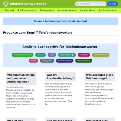 Screenshot telefonbeantworter.de